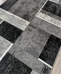 HU Sivý geometrický kockovaný obdĺžnikový koberec NEW IDEA 90311-0433 Rozmer: 50x80 cm