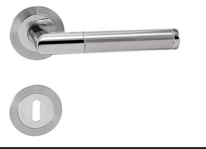Dverové kovanie MP PRADO - R 3SM (BN/LN - Brúsená nerez / leštená nerez), kľučka-kľučka, WC kľúč, MP BN (brúsená nerez)