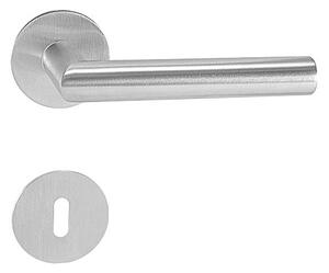 Dverové kovanie MP GK - LUCIA PIATTA S - R (BN - Brúsená nerez), kľučka-kľučka, Otvor pre obyčajný kľúč BB, MP BN (brúsená nerez)