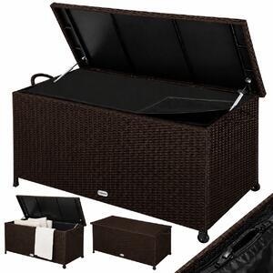 Polyratanový úložný box RICCO, 117 x 53 x 60cm, tmavá hnedá Casaria