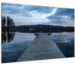Obraz - Mólo na jazere (90x60 cm)