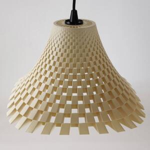 Závesná lampa Flechtwerk, lievik, krémovo-biela