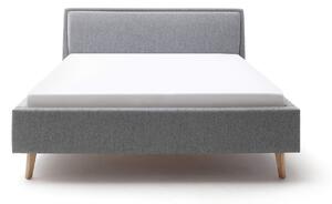 MUZZA Čalúnená posteľ deria 140 x 200 cm sivá