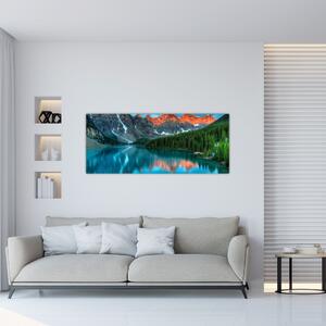 Obraz tyrkysového jazera (120x50 cm)