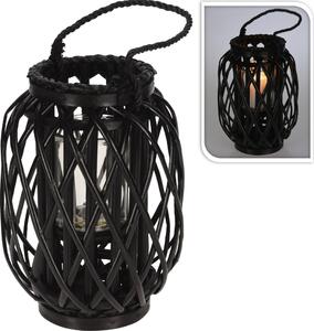 PROGARDEN Lampáš na sviečku pletená vŕba 30 cm čierna KO-438002010