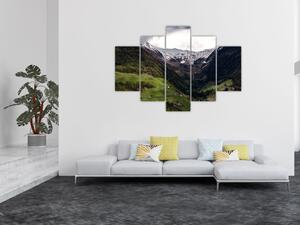Obraz - Údolie pod horami (150x105 cm)