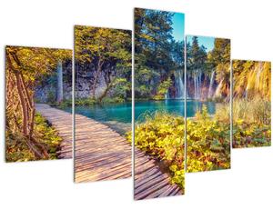 Obraz - Plitvické jazerá, Chorvátsko (150x105 cm)
