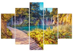 Obraz - Plitvické jazerá, Chorvátsko (150x105 cm)