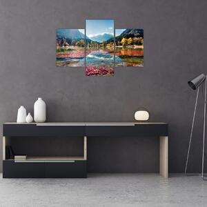 Obraz - Jazero Jasna, Gozd Martuljek, Julské Alpy, Slovinsko (90x60 cm)