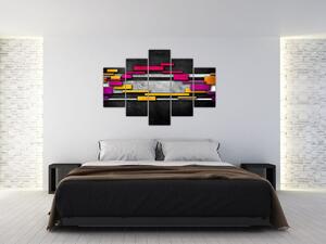 Obraz farebné abstrakcie na čiernom pozadí (150x105 cm)