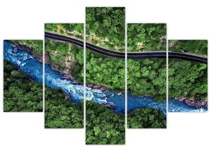 Obraz - Rieka medzi horami, Kaukaz, Rusko (150x105 cm)