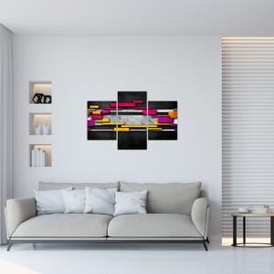 Obraz farebné abstrakcie na čiernom pozadí (90x60 cm)
