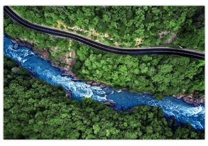 Obraz - Rieka medzi horami, Kaukaz, Rusko (90x60 cm)