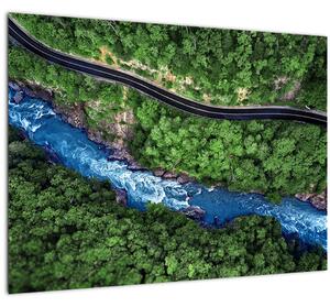 Obraz - Rieka medzi horami, Kaukaz, Rusko (70x50 cm)