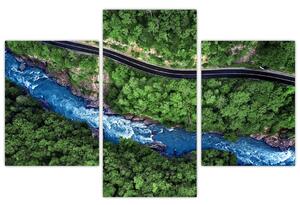 Obraz - Rieka medzi horami, Kaukaz, Rusko (90x60 cm)