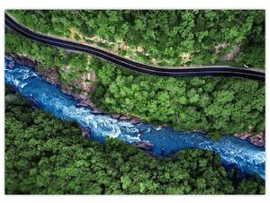 Obraz - Rieka medzi horami, Kaukaz, Rusko (70x50 cm)