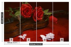Fototapeta Vliesová Husle ruže 416x254 cm