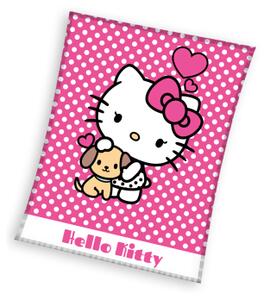 Carbotex Detská mikroplyšová deka 130 x 170 cm - Hello Kitty Puppie
