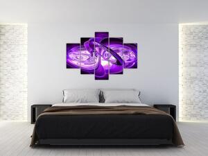 Obraz fialových fraktálov (150x105 cm)