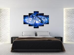 Modrý abstraktný obraz (150x105 cm)