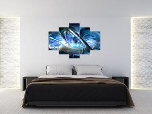 Obraz modrých fraktálov (150x105 cm)
