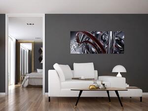 Obraz sivej abstrakcie (120x50 cm)