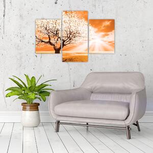 Oranžový obraz stromu (90x60 cm)