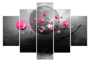 Obraz ružových abstraktných gulí (150x105 cm)