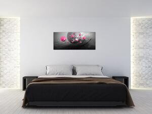 Obraz ružových abstraktných gulí (120x50 cm)