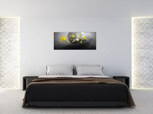 Obraz - žlté abstraktné gule (120x50 cm)