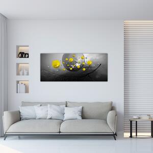 Obraz - žlté abstraktné gule (120x50 cm)