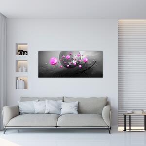 Obraz ružových gulí (120x50 cm)