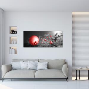 Obraz červených gulí (120x50 cm)
