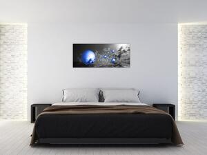 Obraz tmavo modrých gulí (120x50 cm)