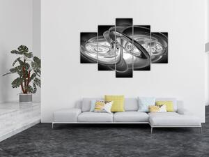 Obraz modernej sivej abstrakcie (150x105 cm)
