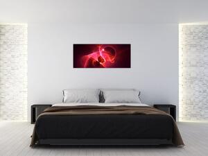 Moderný obraz ružovej abstrakcie (120x50 cm)