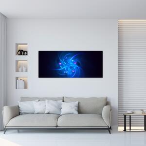 Moderný obraz modrej abstrakcie (120x50 cm)