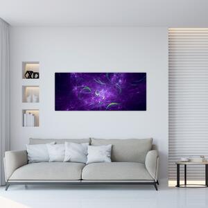Obraz - fialová abstrakcia (120x50 cm)