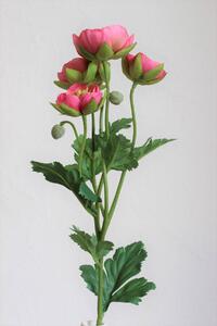 Ružový umelý ranunculus 61cm