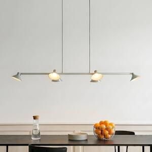 Lucande LED závesné svietidlo Steve, hliník, 113 cm, 6-pl., stmievateľné, Hliník / sivá / zinok, Obývacia izba / jedáleň, kov, Moderný