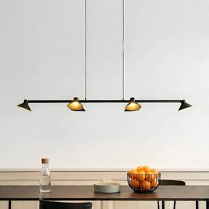 Lucande LED závesné svietidlo Steve, čierna, 113 cm, 6-pl. stmievateľné, Čierna, Obývacia izba / jedáleň, kov, Moderný