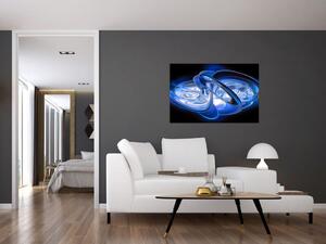Modrý abstraktný obraz (90x60 cm)