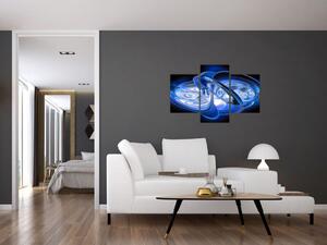 Modrý abstraktný obraz (90x60 cm)
