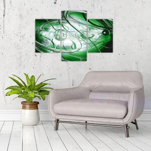 Zelený abstraktný obraz (90x60 cm)