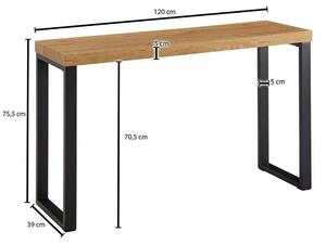 Konzolový stolík S Kovovými Nohami Š: 120cm
