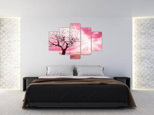 Ružový obraz stromu (150x105 cm)