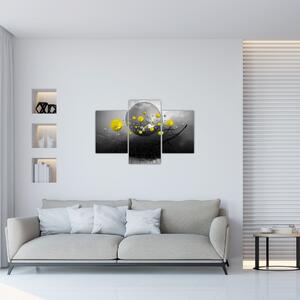 Obraz - žlté abstraktné gule (90x60 cm)