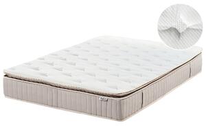 Latexový matrac s taštičkovými pružinami biela béžová 120 x 200 cm stredne tvrdý snímateľný poťah polyester spálňa doplnky