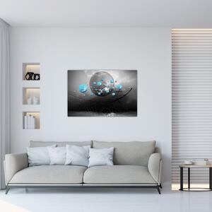 Obraz - svetlo modré abstraktné gule (90x60 cm)