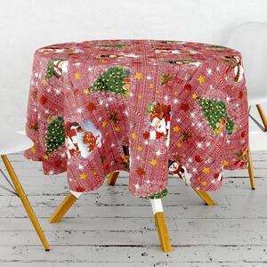 Obrus ​​PVC okrúhly FL-1188-03 – Vianočný motív (rôzne veľkosti)